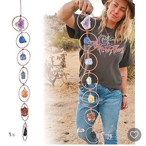 Seven chakra gem stone wall decor